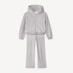 Vest met kap en effen jogging meisjes