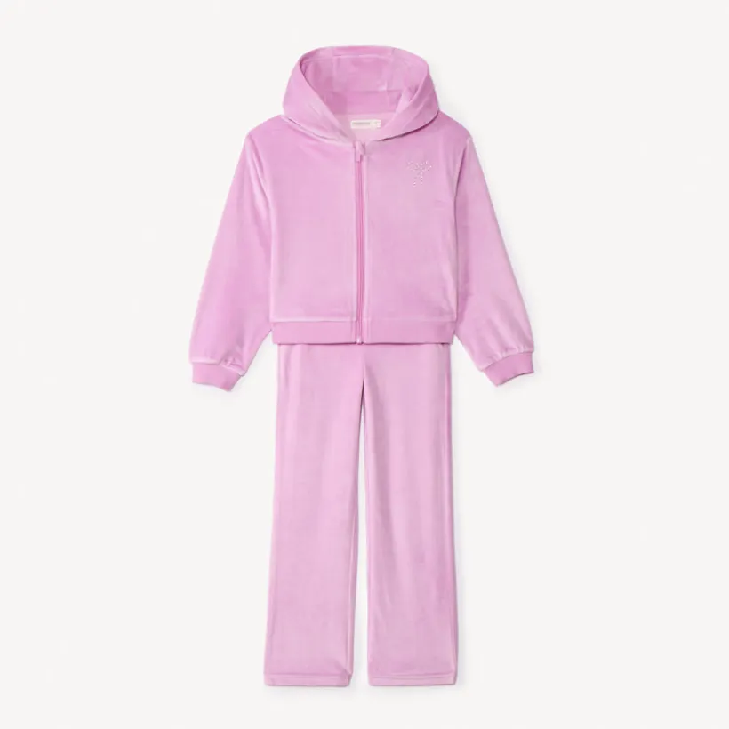 Vest met kap en effen jogging meisjes