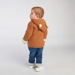 Vest met kap, sherpa gevoerd, met speelse oren voor babyjongens