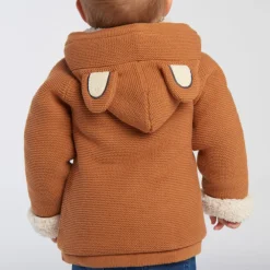 Vest met kap, sherpa gevoerd, met speelse oren voor babyjongens