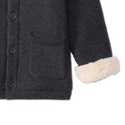 Vest met kap, sherpa gevoerd, met speelse oren voor babyjongens
