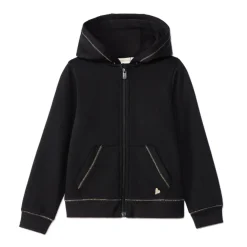 Vest met kap van fleece met hartborduursel meisjes