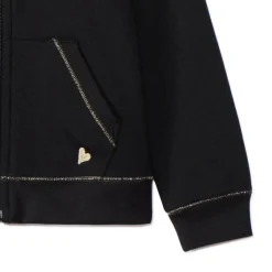 Vest met kap van fleece met hartborduursel meisjes