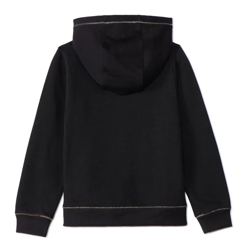 Vest met kap van fleece met hartborduursel meisjes