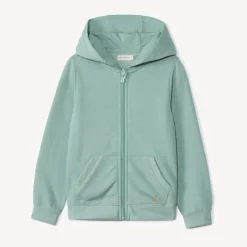 Vest met kap van fleece met hartborduursel meisjes
