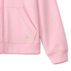 Vest met kap van fleece met hartborduursel meisjes