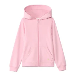 Vest met kap van fleece met hartborduursel meisjes