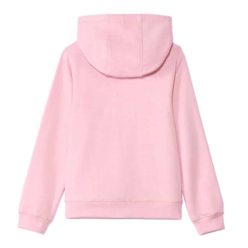 Vest met kap van fleece met hartborduursel meisjes
