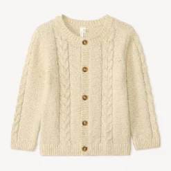 Vest met knopen in effen kabelgebreid voor baby