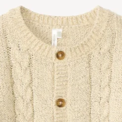 Vest met knopen in effen kabelgebreid voor baby