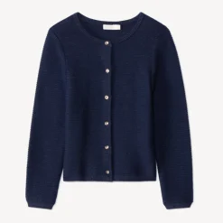 Vest met lange mouwen in effen gebreide stof meisjes