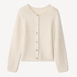 Vest met lange mouwen in effen gebreide stof meisjes