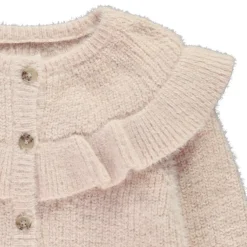 Vest met lange mouwen in gebreid met ruche meisjes