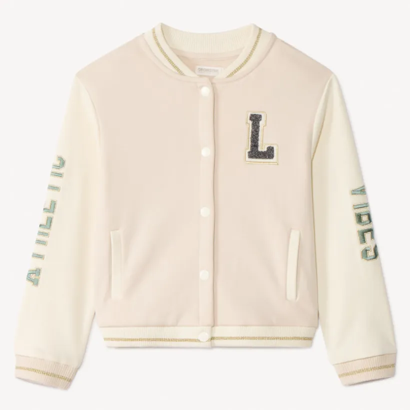 Vest met lange mouwen in teddystijl, geborduurd, meisjes