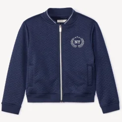 Vest met lange mouwen, teddy kraag en borduursel meisjes