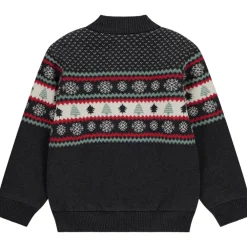 Vest met rits in jacquard gebreid in kerststijl voor jongen