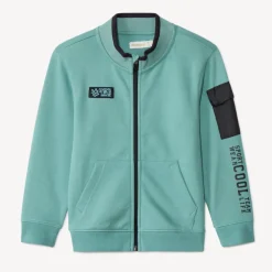 Vest van fantasie-piquéfleece met zakken jongens