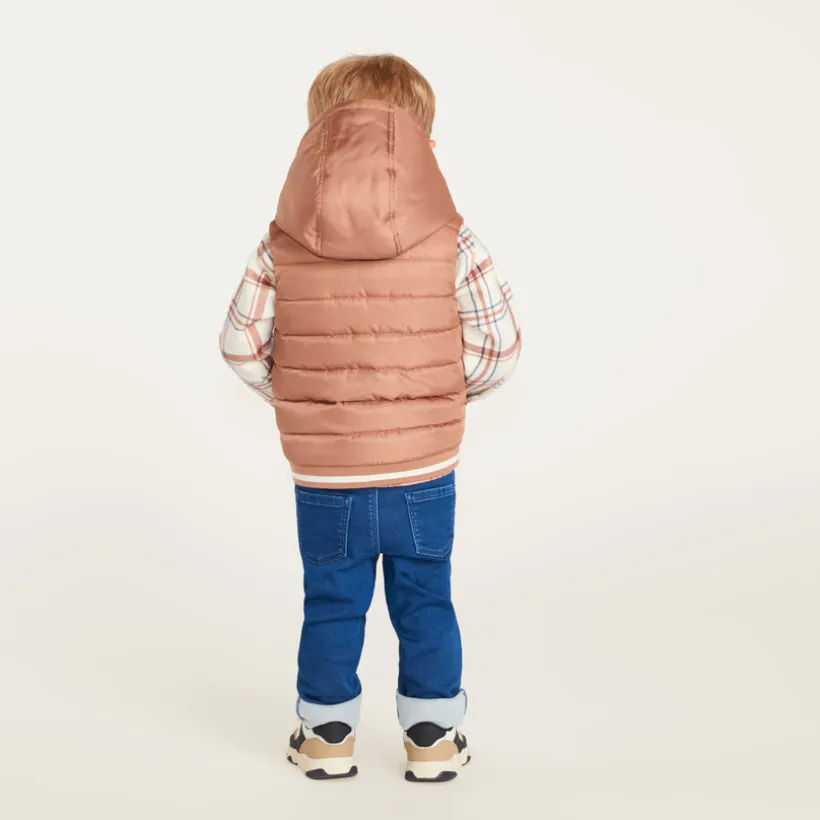 Vest zonder mouwen voor jongens, effect van meerdere materialen.