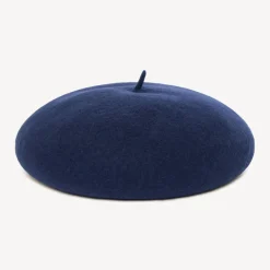 vilten baret effen donkerblauw meisjes