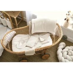 Vlecht decoratief gewatteerd Soft Stripes Ecru Kiezel