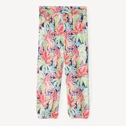 Vloeiende broek met bladerenprint meisjes