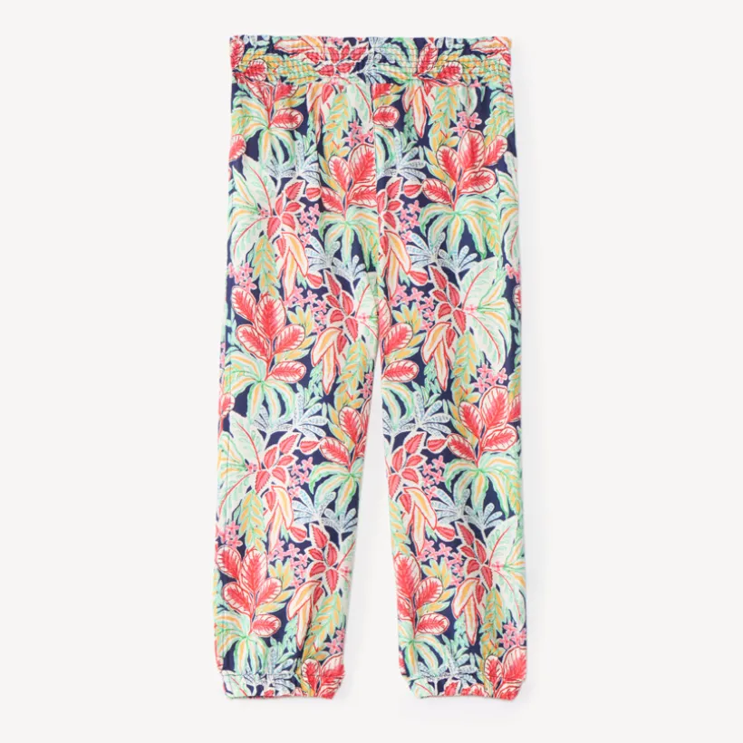 Vloeiende broek met bladerenprint meisjes