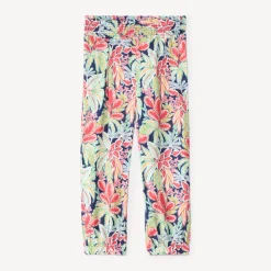 Vloeiende broek met bladerenprint meisjes