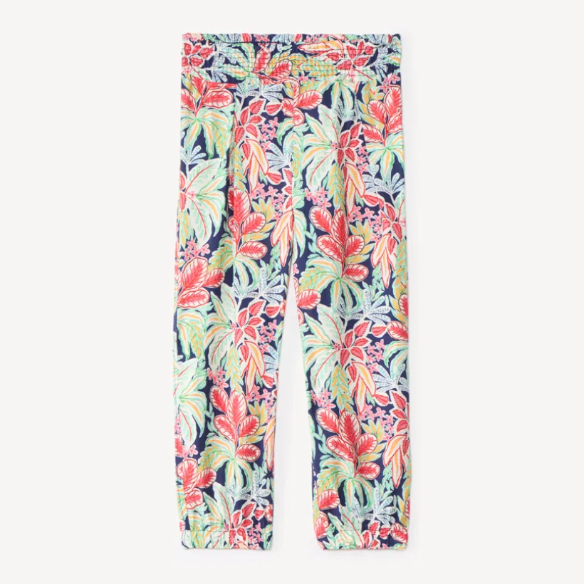 Vloeiende broek met bladerenprint meisjes