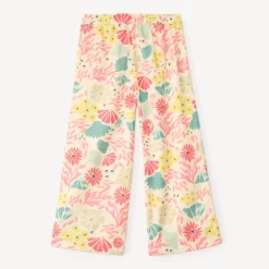 Vloeiende broek van bedrukte stof met bloemenprint meisjes