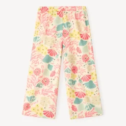 Vloeiende broek van bedrukte stof met bloemenprint meisjes