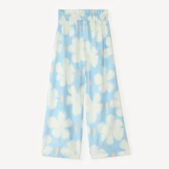 Vloeiende, wijde bloemenprint broek meisjes