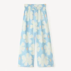 Vloeiende, wijde bloemenprint broek meisjes