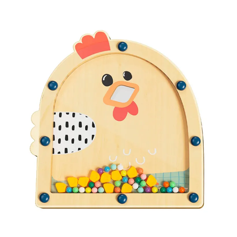 Voer de kip houten spel 3jaar+