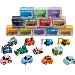 Voertuig miniatuur met wrijving tractor geel