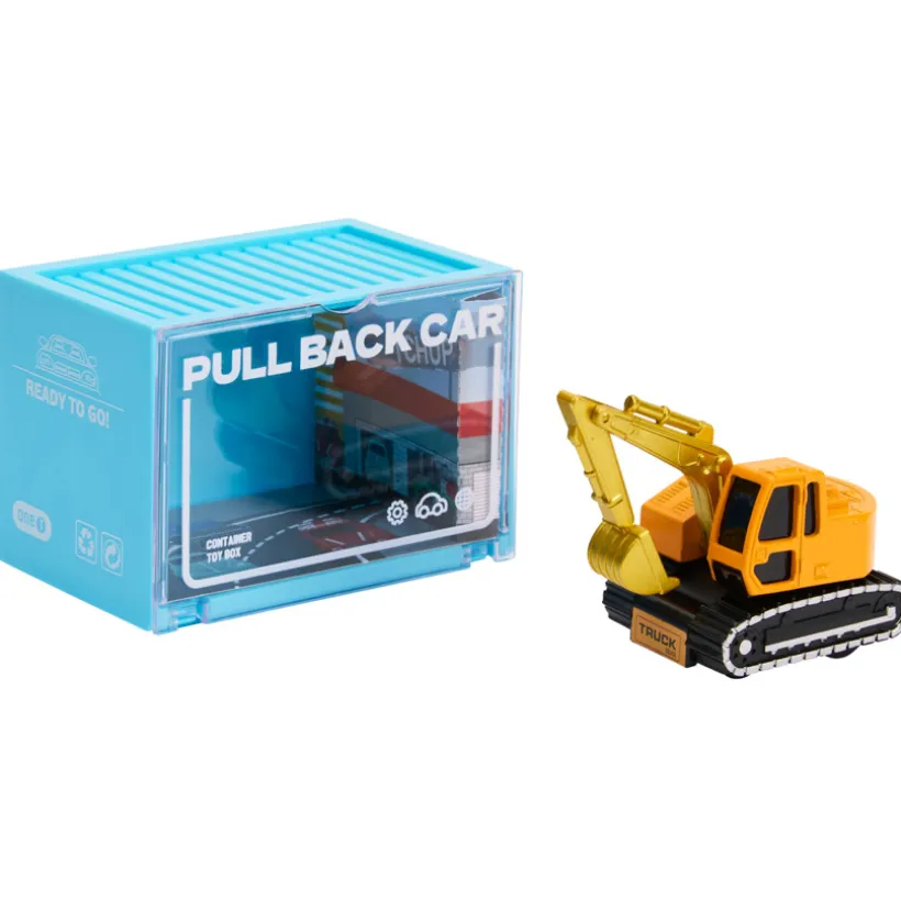 Voertuig miniatuur met wrijving tractor geel