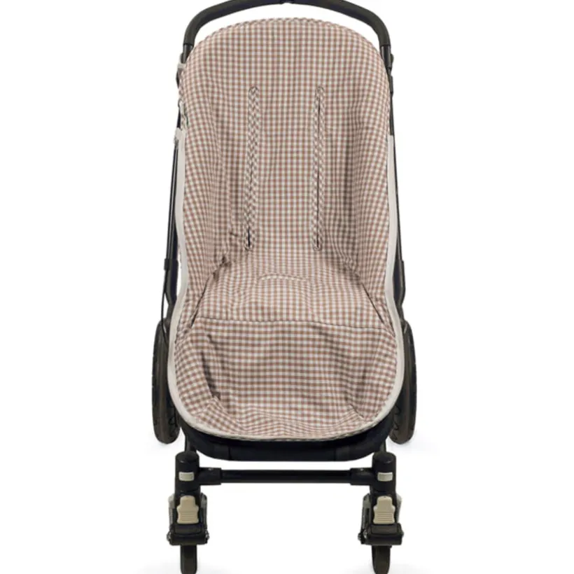 Voetenzak kinderwagen tussenseizoen universeel Vichy/Stripes Moka