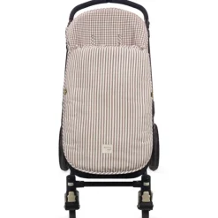 Voetenzak kinderwagen tussenseizoen universeel Vichy/Stripes Moka