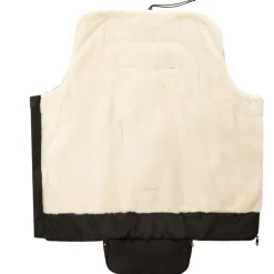 Voetenzak voor kinderwagen zwart beige met sherpa voering