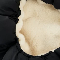 Voetenzak voor kinderwagen zwart beige met sherpa voering