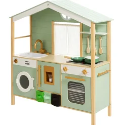Volledige keuken met houten accessoires