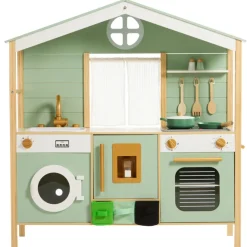 Volledige keuken met houten accessoires