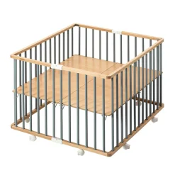 vouwbare evolutieve box Gaby blauwgrijs met massief beukenhout