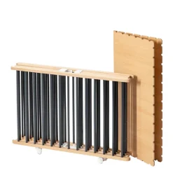 vouwbare evolutieve box Gaby blauwgrijs met massief beukenhout