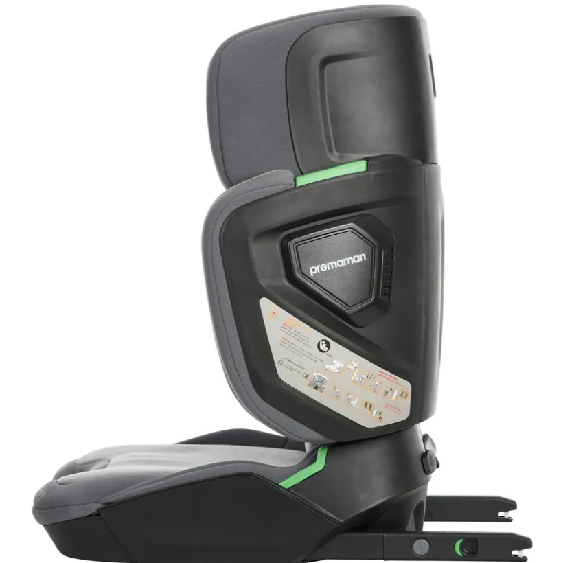 Vouwbare i-Size en Isofix Autostoel Rider 100-150 cm grijs