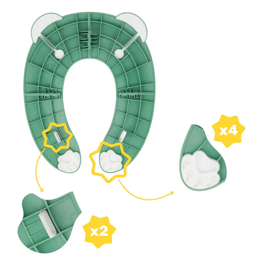 Vouwbare toiletreducer beer groen