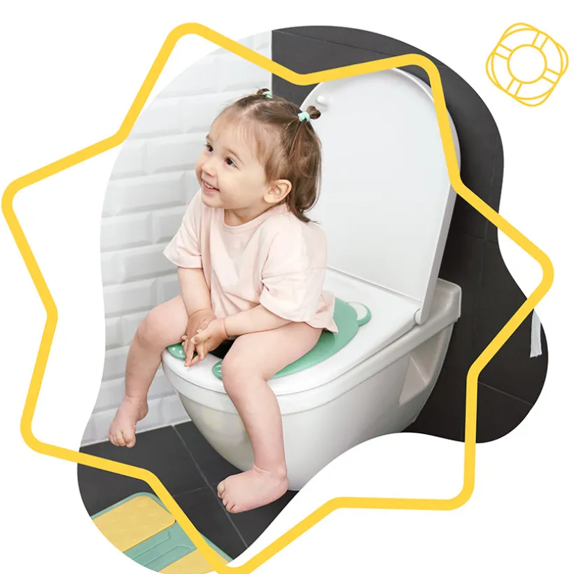 Vouwbare toiletreducer beer groen