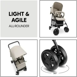 Wandelwagen Sport compact-verstelbaar-licht Beige