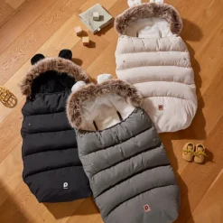 Warme universele slaapzak met sherpa voering Nours zwart
