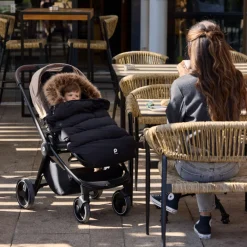 Warme universele slaapzak met sherpa voering Nours zwart