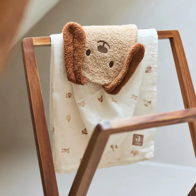Washandje badstof - Diego de hond - Biscuit